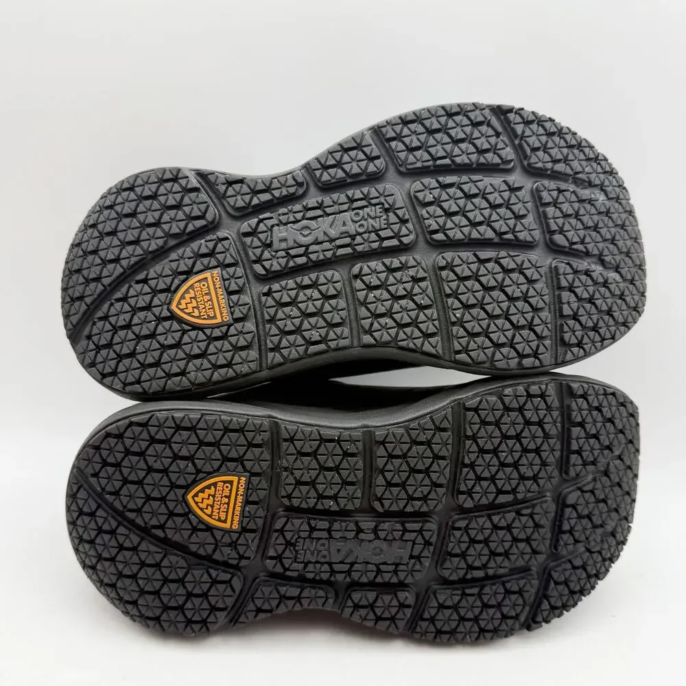 Hoka Womens Bondi Slip Resistant Work Shoes US 6.5 M Black Soft Toe EUC